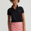 Polos noirs Ralph Lauren coupe ajustée à quart de zip pour femme Polos noirs Ralph Lauren coupe ajustée à quart de zip pour femme