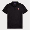 Polos noirs Ralph Lauren Slim Fit Bear pour hommes