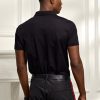 Polos noirs Ralph Lauren Slim Fit Bear pour hommes