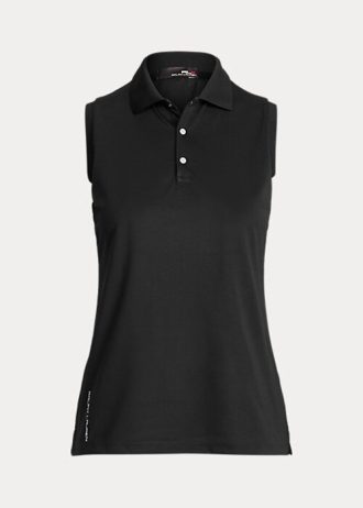 Polos noirs sans manches en piqué coupe classique Ralph Lauren pour femme