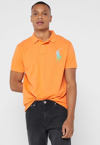 Polos orange Ralph Lauren Essential pour hommes