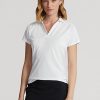 Polos piqués blancs Ralph Lauren pour femme, coupe ajustée Polos piqués blancs Ralph Lauren pour femme, coupe ajustée