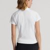 Polos piqués blancs Ralph Lauren pour femme, coupe ajustée Polos piqués blancs Ralph Lauren pour femme, coupe ajustée