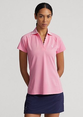 Polos piqués coupe ajustée Ralph Lauren roses pour femmes