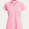 Polos piqués coupe ajustée Ralph Lauren roses pour femmes Polos piqués coupe ajustée Ralph Lauren roses pour femmes