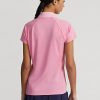 Polos piqués coupe ajustée Ralph Lauren roses pour femmes Polos piqués coupe ajustée Ralph Lauren roses pour femmes