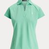 Polos piqués coupe ajustée Ralph Lauren verts pour femmes Polos piqués coupe ajustée Ralph Lauren verts pour femmes