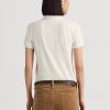 Polos piqués à écusson perlé Ralph Lauren crème pour femme Polos piqués à écusson perlé Ralph Lauren crème pour femme