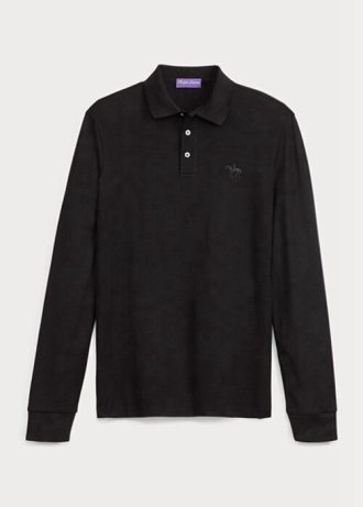 Polos piqués noirs Ralph Lauren Slim Fit pour homme