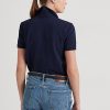 Polos piqués patchwork Ralph Lauren bleu marine pour femme Polos piqués patchwork Ralph Lauren bleu marine pour femme