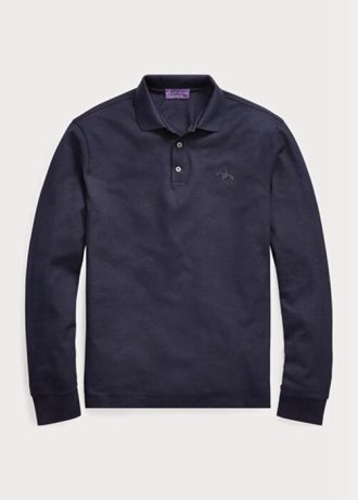 Polos piqués slim fit bleu marine Ralph Lauren pour homme