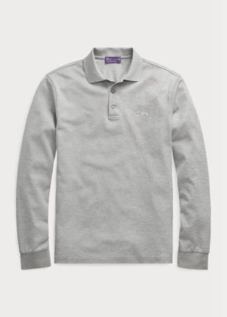 Polos piqués slim fit Ralph Lauren gris pour homme