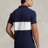 Polos Ralph Lauren Big Pony Mesh bleu marine/blanc pour homme Polos Ralph Lauren Big Pony Mesh bleu marine/blanc pour homme