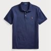 Polos Ralph Lauren bleu marine en coton doux à coupe ajustée pour homme Polos Ralph Lauren bleu marine en coton doux à coupe ajustée pour homme