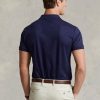 Polos Ralph Lauren bleu marine en coton doux à coupe ajustée pour homme Polos Ralph Lauren bleu marine en coton doux à coupe ajustée pour homme