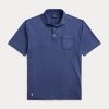 Polos Ralph Lauren bleu marine en coton et lin coupe classique pour homme Polos Ralph Lauren bleu marine en coton et lin coupe classique pour homme