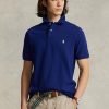 Polos Ralph Lauren bleu marine en maille ajustée pour homme