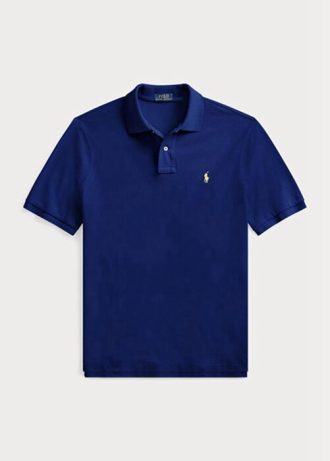 Polos Ralph Lauren bleu marine en maille ajustée pour homme