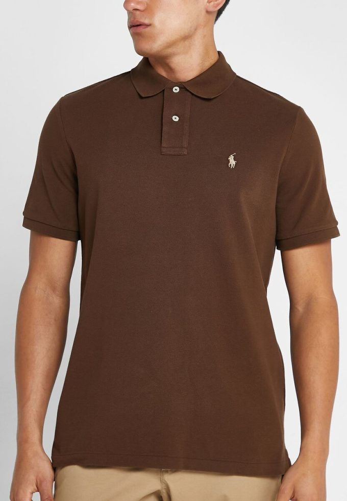 Polos Ralph Lauren Classic Fit Essential marron pour homme Polos Ralph Lauren Classic Fit Essential marron pour homme
