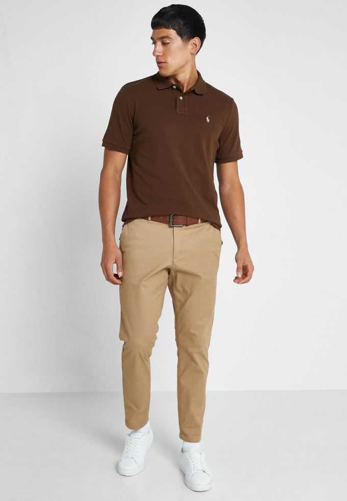 Polos Ralph Lauren Classic Fit Essential marron pour homme Polos Ralph Lauren Classic Fit Essential marron pour homme