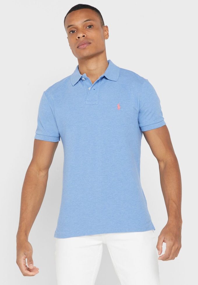 Polos Ralph Lauren Essential bleus pour hommes