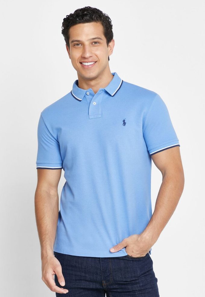 Polos Ralph Lauren Essential bleus pour hommes