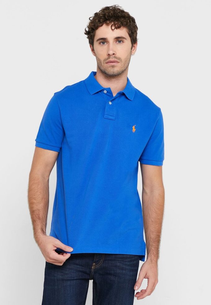 Polos Ralph Lauren Essential bleus pour hommes