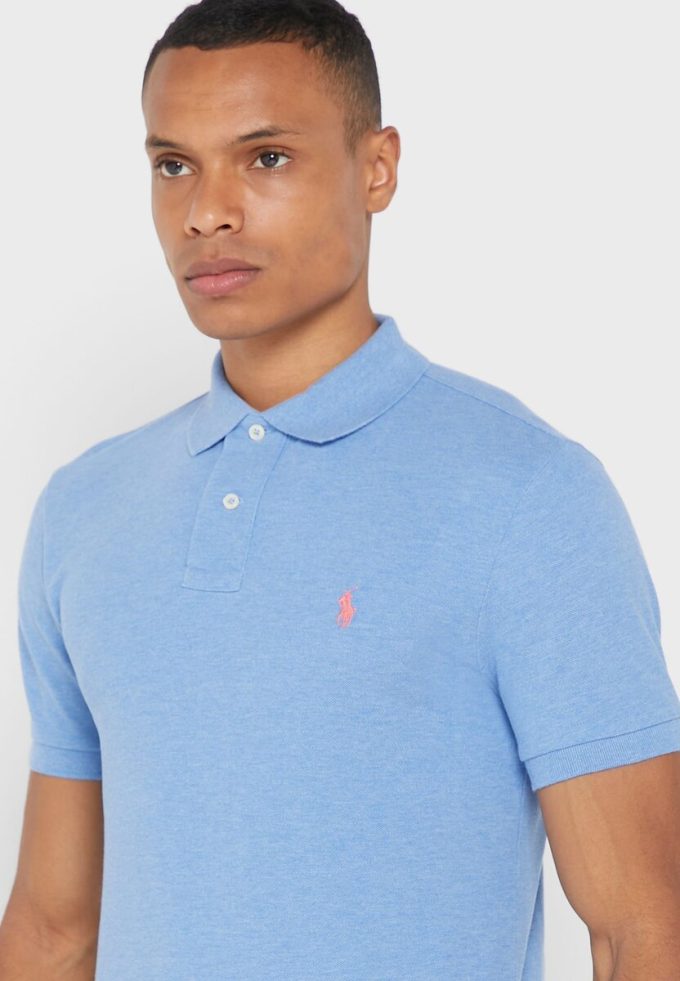 Polos Ralph Lauren Essential bleus pour hommes