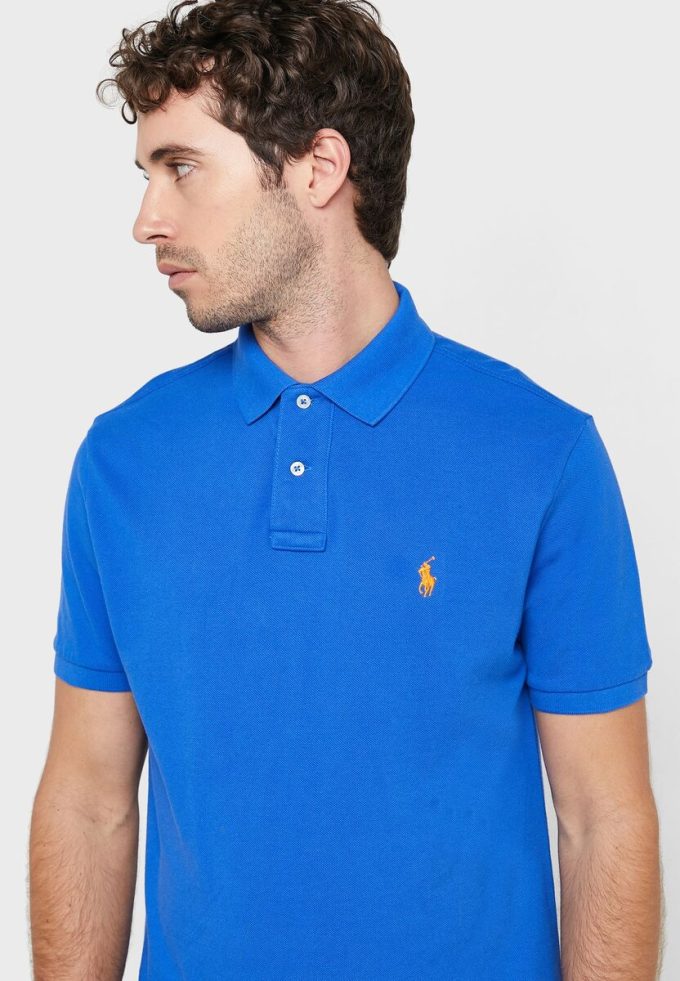 Polos Ralph Lauren Essential bleus pour hommes