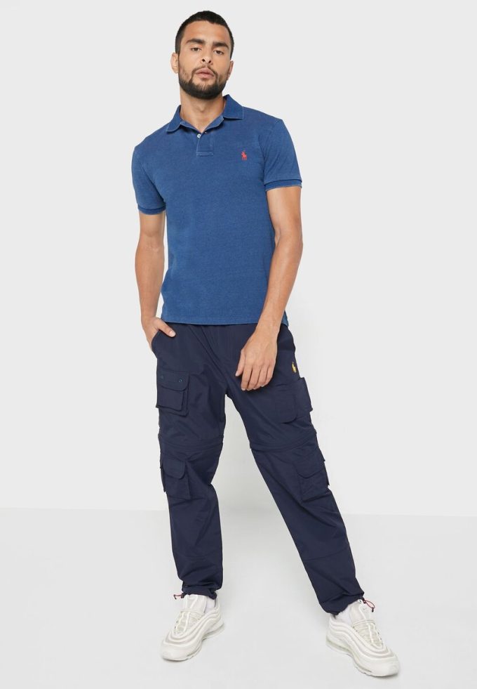 Polos Ralph Lauren Essential bleus pour hommes