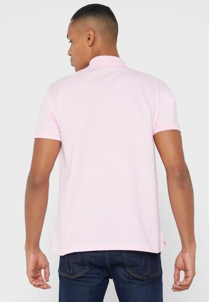Polos Ralph Lauren Essential Slim Fit roses pour hommes Polos Ralph Lauren Essential Slim Fit roses pour hommes