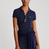 Polos Ralph Lauren Performance coupe ajustée bleu marine pour femme Polos Ralph Lauren Performance coupe ajustée bleu marine pour femme