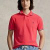Polos Ralph Lauren rouges en maille ajustée pour homme Polos Ralph Lauren rouges en maille ajustée pour homme