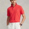 Polos Ralph Lauren rouges en maille ajustée pour homme Polos Ralph Lauren rouges en maille ajustée pour homme