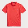 Polos Ralph Lauren rouges en maille ajustée pour homme Polos Ralph Lauren rouges en maille ajustée pour homme