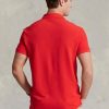 Polos Ralph Lauren rouges en maille ajustée pour homme