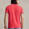 Polos Ralph Lauren rouges en maille ajustée pour homme Polos Ralph Lauren rouges en maille ajustée pour homme