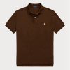 Polos Ralph Lauren Slim Fit en maille marron pour homme Polos Ralph Lauren Slim Fit en maille marron pour homme