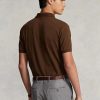 Polos Ralph Lauren Slim Fit en maille marron pour homme Polos Ralph Lauren Slim Fit en maille marron pour homme