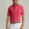 Polos Ralph Lauren Slim Fit en maille rose pour homme