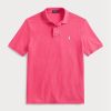 Polos Ralph Lauren Slim Fit en maille rose pour homme