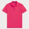 Polos Ralph Lauren Slim Fit en maille rose pour homme Polos Ralph Lauren Slim Fit en maille rose pour homme