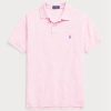 Polos Ralph Lauren Slim Fit en maille rose pour homme Polos Ralph Lauren Slim Fit en maille rose pour homme