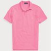 Polos Ralph Lauren Slim Fit en maille rose pour homme Polos Ralph Lauren Slim Fit en maille rose pour homme