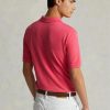 Polos Ralph Lauren Slim Fit en maille rose pour homme