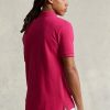 Polos Ralph Lauren Slim Fit en maille rose pour homme Polos Ralph Lauren Slim Fit en maille rose pour homme