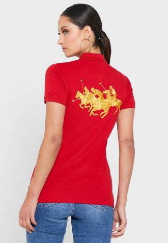 Polos rouges à boutons Ralph Lauren pour femmes