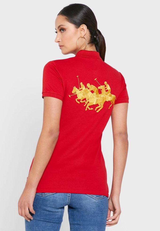 Polos rouges à boutons Ralph Lauren pour femmes Polos rouges à boutons Ralph Lauren pour femmes