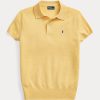Polos slim en cachemire jaune Ralph Lauren pour femme
