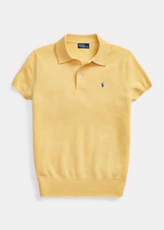 Polos slim en cachemire jaune Ralph Lauren pour femme